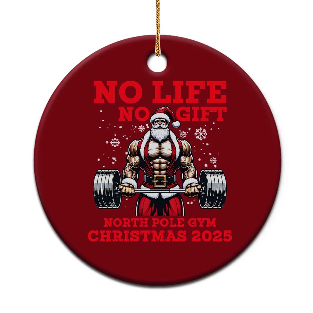 Santa Gym Xmas Ceramic Ornament Lifting Swole Santa Ugly Xmas - Wonder Print Shop
