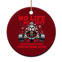 Santa Gym Xmas Ceramic Ornament Lifting Swole Santa Ugly Xmas - Wonder Print Shop
