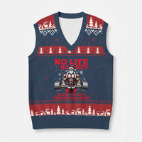 Santa Gym Xmas V-Neck Knit Sweater Vest Lifting Swole Santa Ugly Xmas - Wonder Print Shop