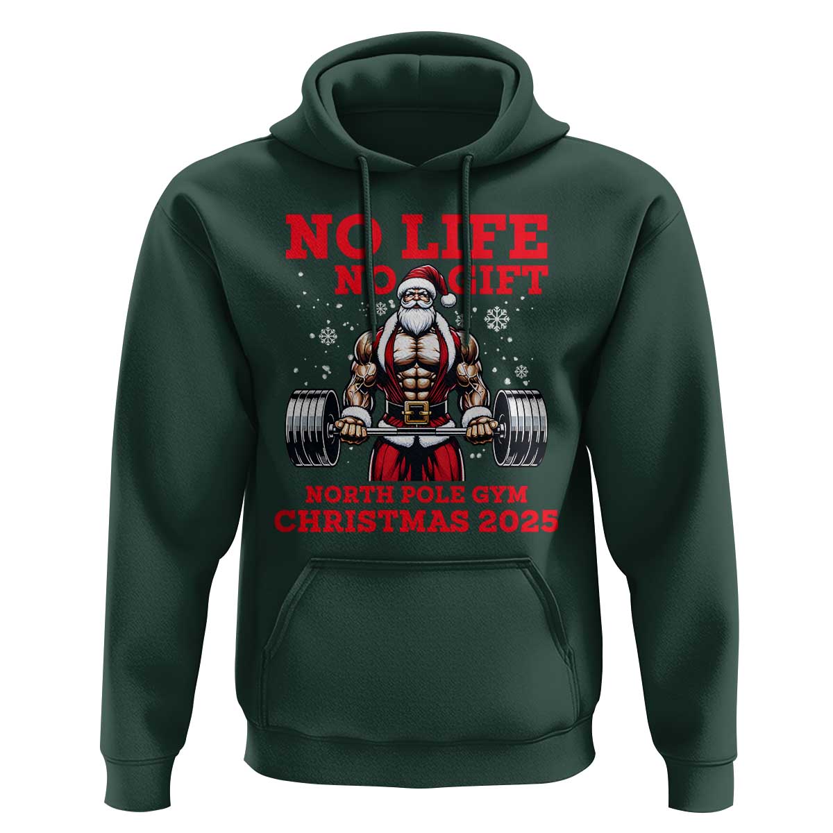 Santa Gym Christmas Hoodie Lifting Swole Santa Ugly Xmas - Wonder Print Shop