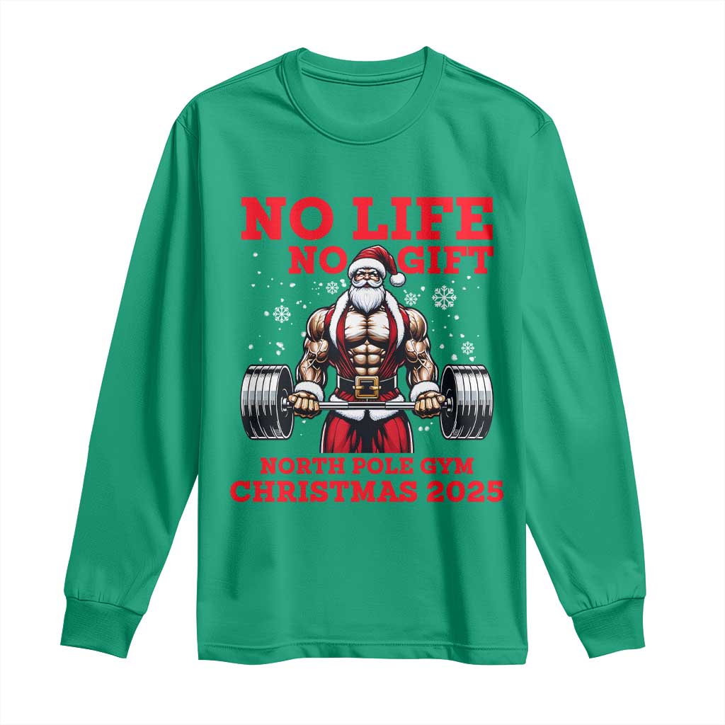 Santa Gym Christmas Long Sleeve Shirt Lifting Swole Santa Ugly Xmas - Wonder Print Shop