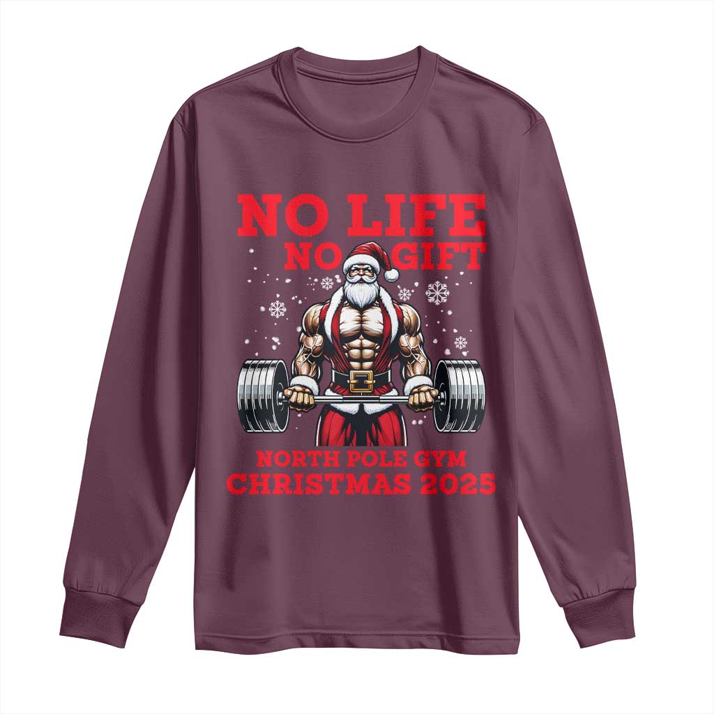 Santa Gym Christmas Long Sleeve Shirt Lifting Swole Santa Ugly Xmas - Wonder Print Shop