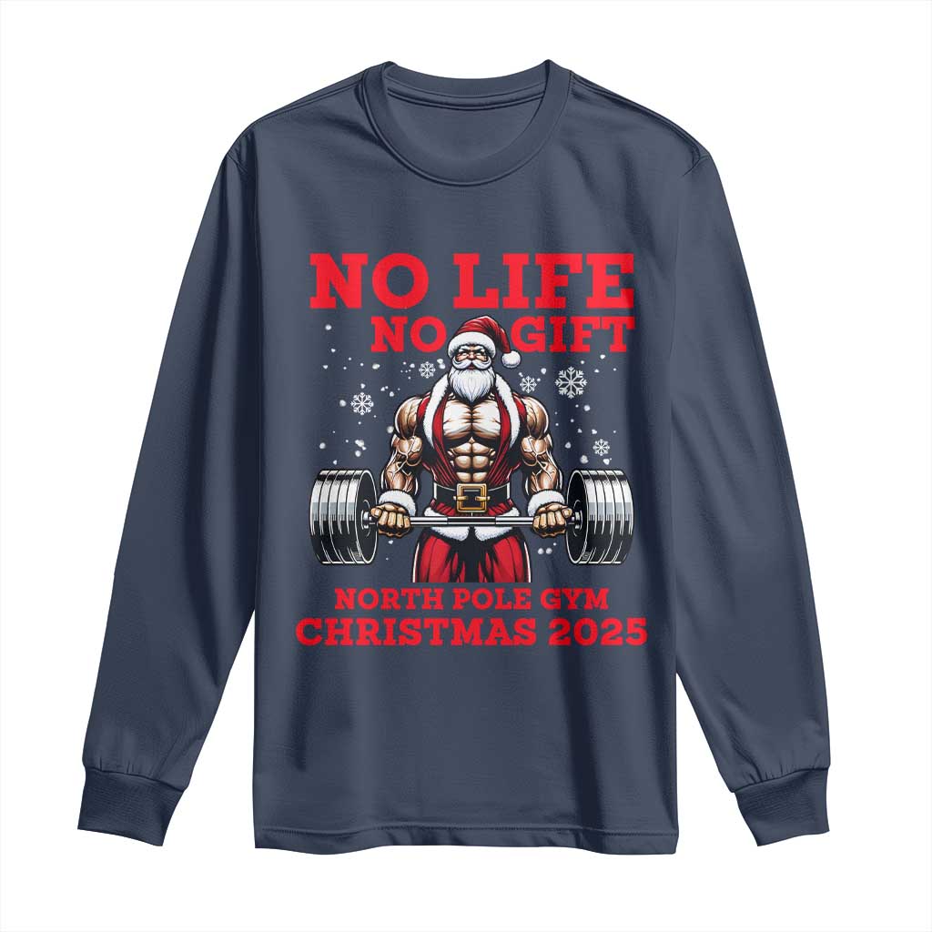 Santa Gym Christmas Long Sleeve Shirt Lifting Swole Santa Ugly Xmas - Wonder Print Shop