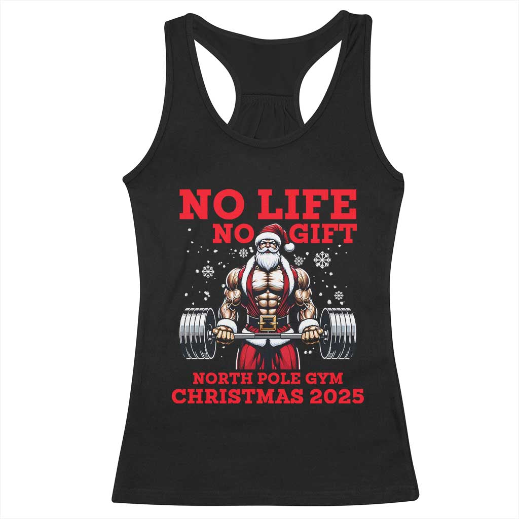 Santa Gym Christmas Racerback Tank Top Lifting Swole Santa Ugly Xmas - Wonder Print Shop