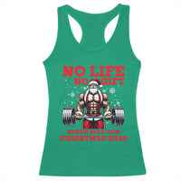 Santa Gym Christmas Racerback Tank Top Lifting Swole Santa Ugly Xmas - Wonder Print Shop