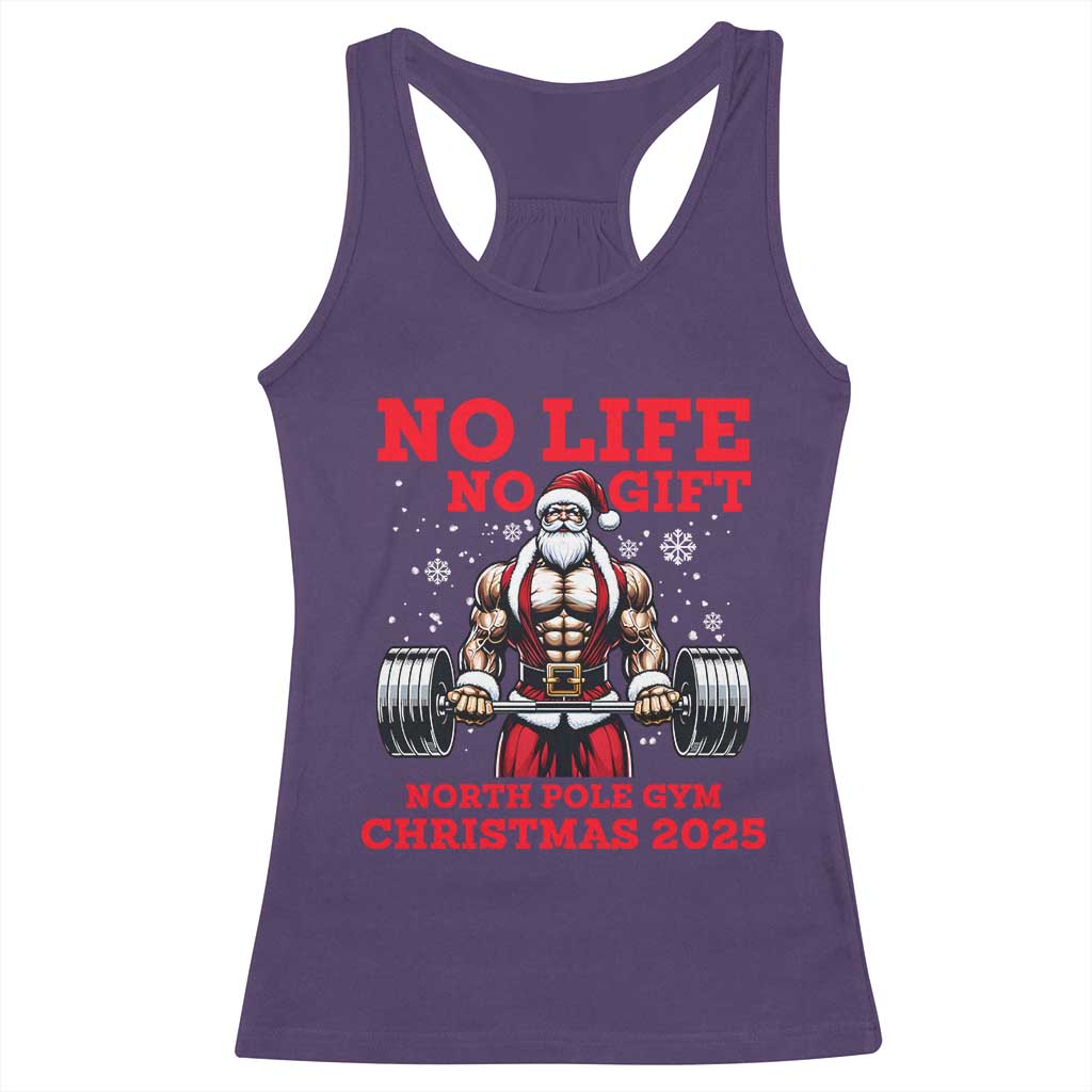 Santa Gym Christmas Racerback Tank Top Lifting Swole Santa Ugly Xmas - Wonder Print Shop