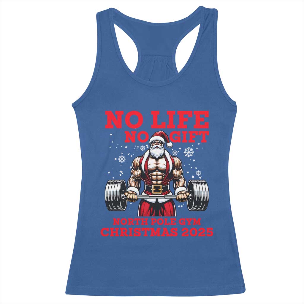 Santa Gym Christmas Racerback Tank Top Lifting Swole Santa Ugly Xmas - Wonder Print Shop