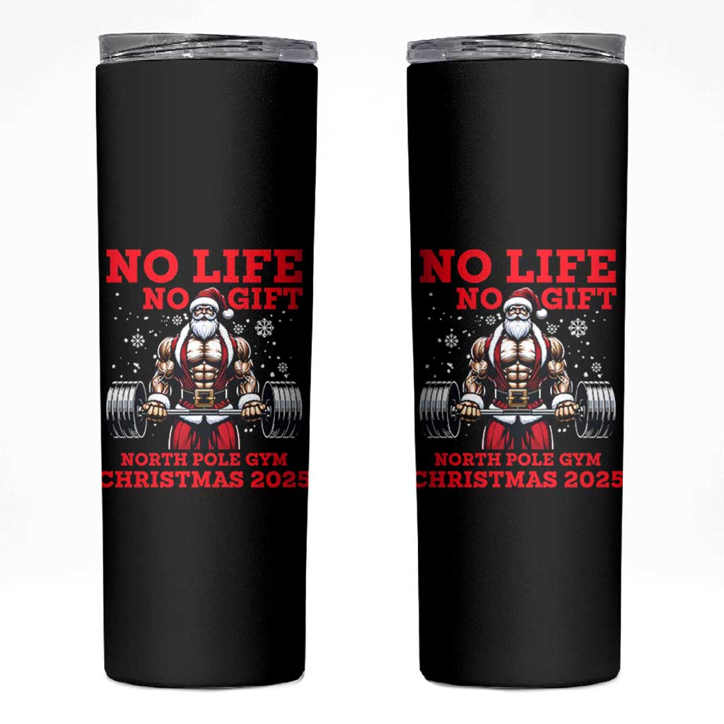 Santa Gym Christmas Skinny Tumbler Lifting Swole Santa Ugly Xmas - Wonder Print Shop