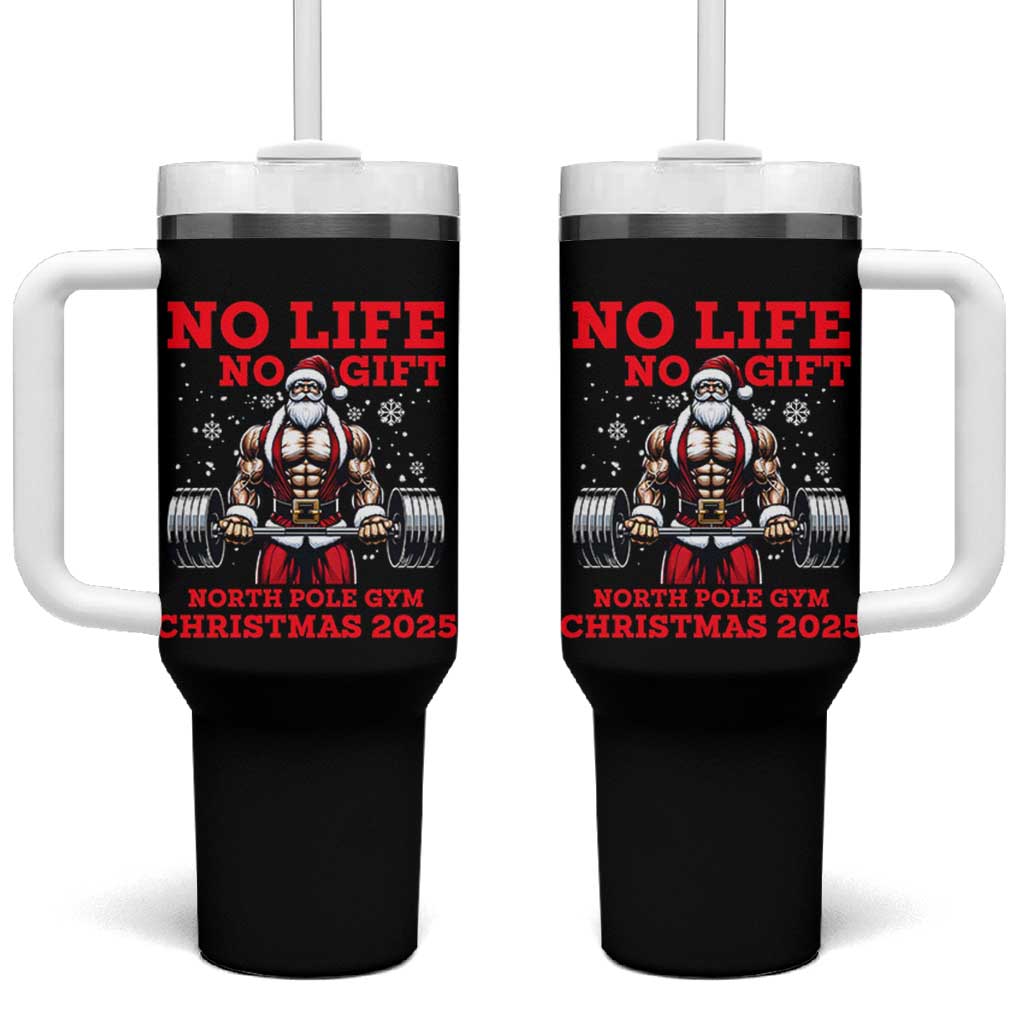 Santa Gym Christmas Tumbler With Handle Lifting Swole Santa Ugly Xmas - Wonder Print Shop