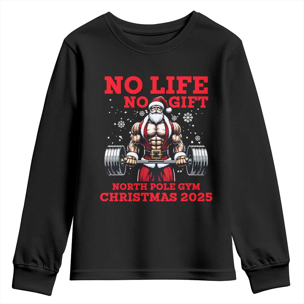Santa Gym Christmas Youth Sweatshirt Lifting Swole Santa Ugly Xmas - Wonder Print Shop