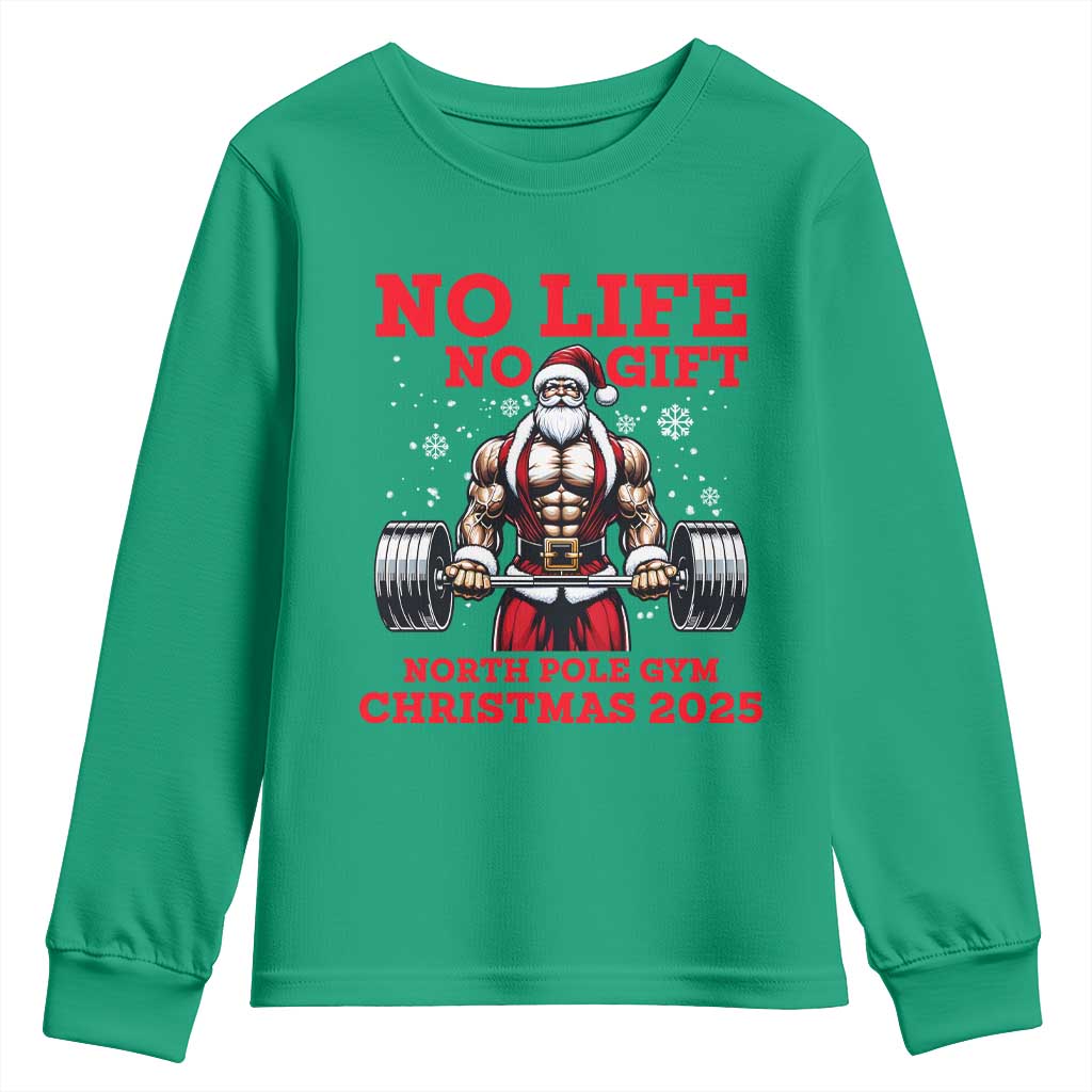 Santa Gym Christmas Youth Sweatshirt Lifting Swole Santa Ugly Xmas - Wonder Print Shop
