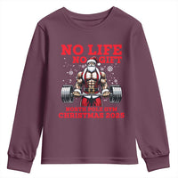 Santa Gym Christmas Youth Sweatshirt Lifting Swole Santa Ugly Xmas - Wonder Print Shop