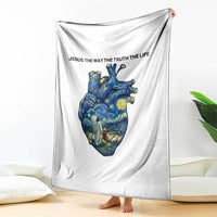 Jesus Christian Starry Night Throw Blanket The Way The Truth The Life - Wonder Print Shop