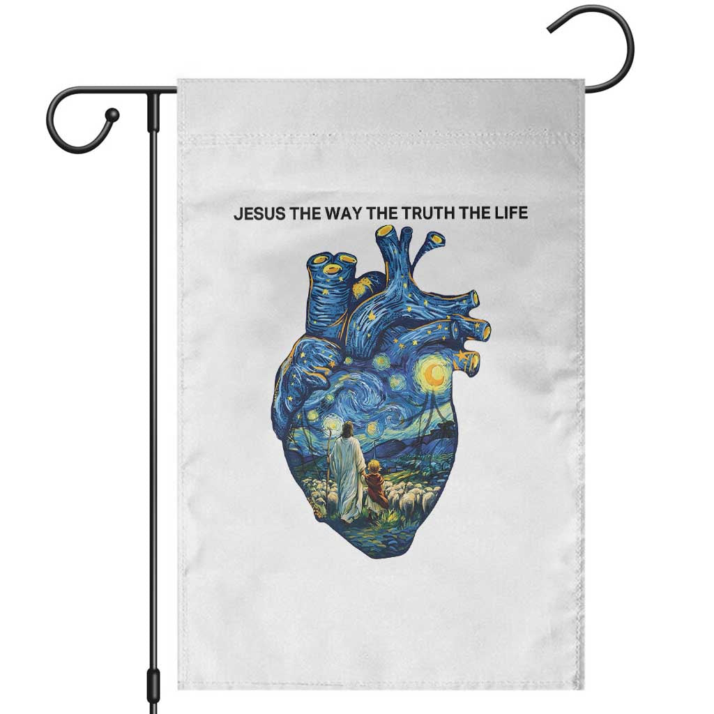 Jesus Christian Starry Night Garden Flag The Way The Truth The Life - Wonder Print Shop