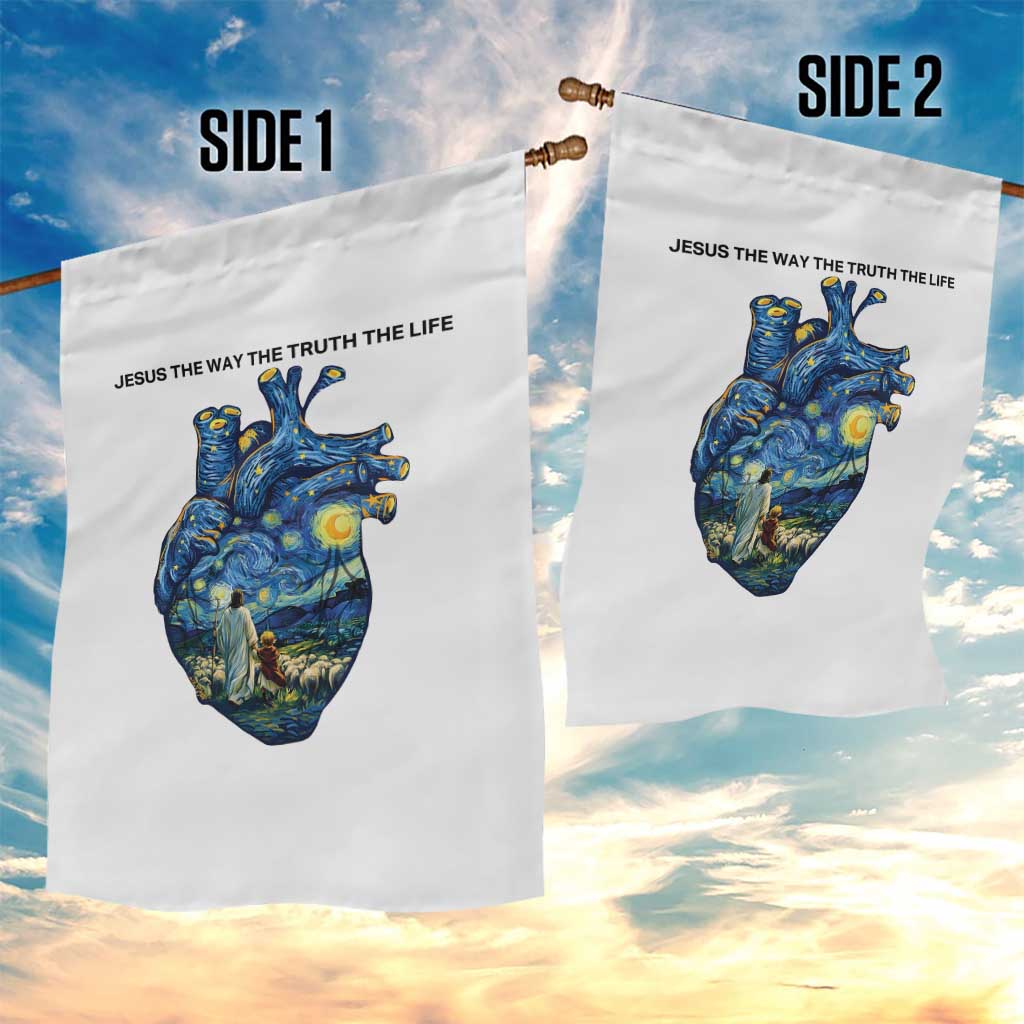 Jesus Christian Starry Night Garden Flag The Way The Truth The Life - Wonder Print Shop