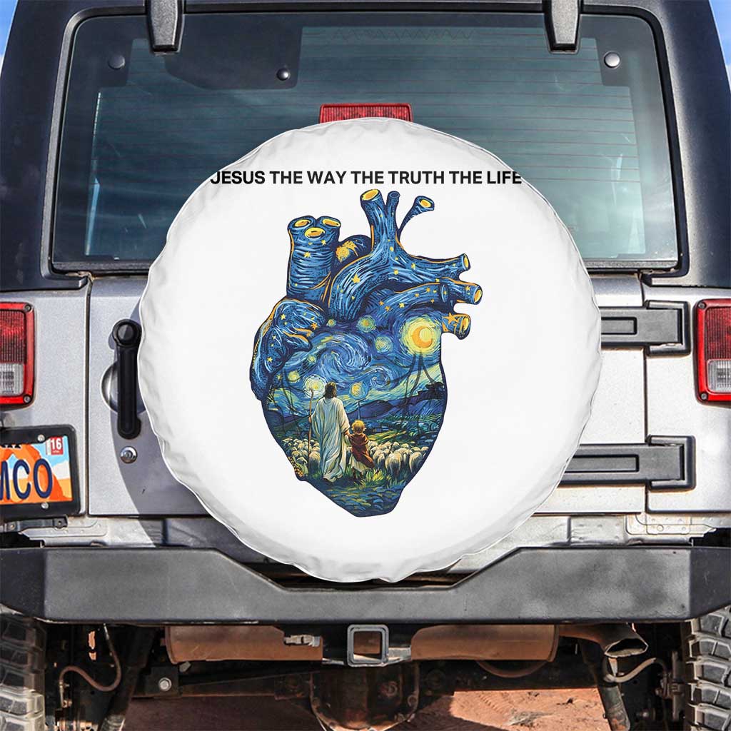 Jesus Christian Starry Night Spare Tire Cover The Way The Truth The Life - Wonder Print Shop