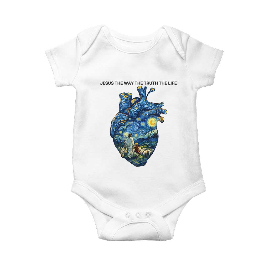 Jesus Christian Starry Night Baby Onesie The Way The Truth The Life - Wonder Print Shop
