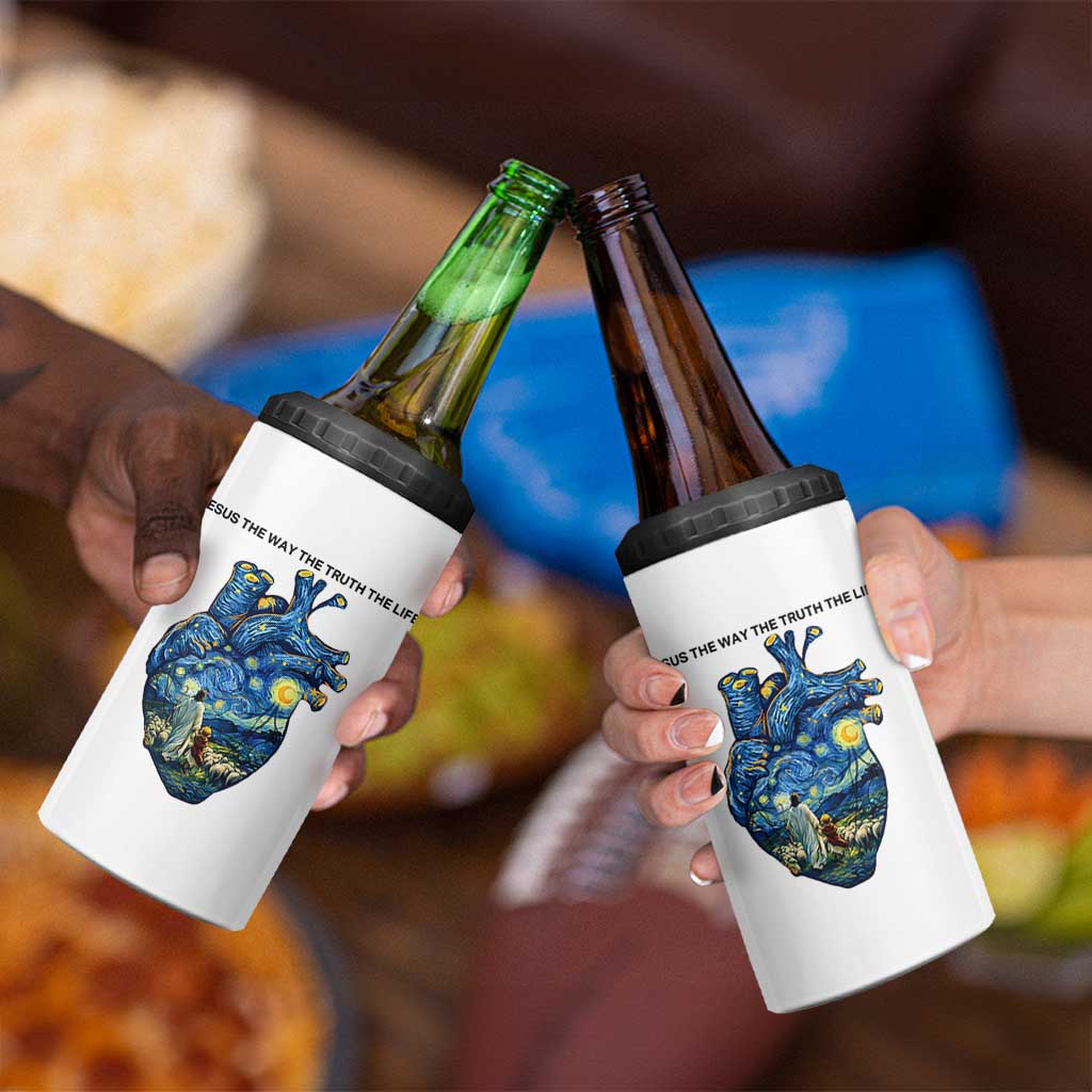 Jesus Christian Starry Night 4 in 1 Can Cooler Tumbler The Way The Truth The Life - Wonder Print Shop