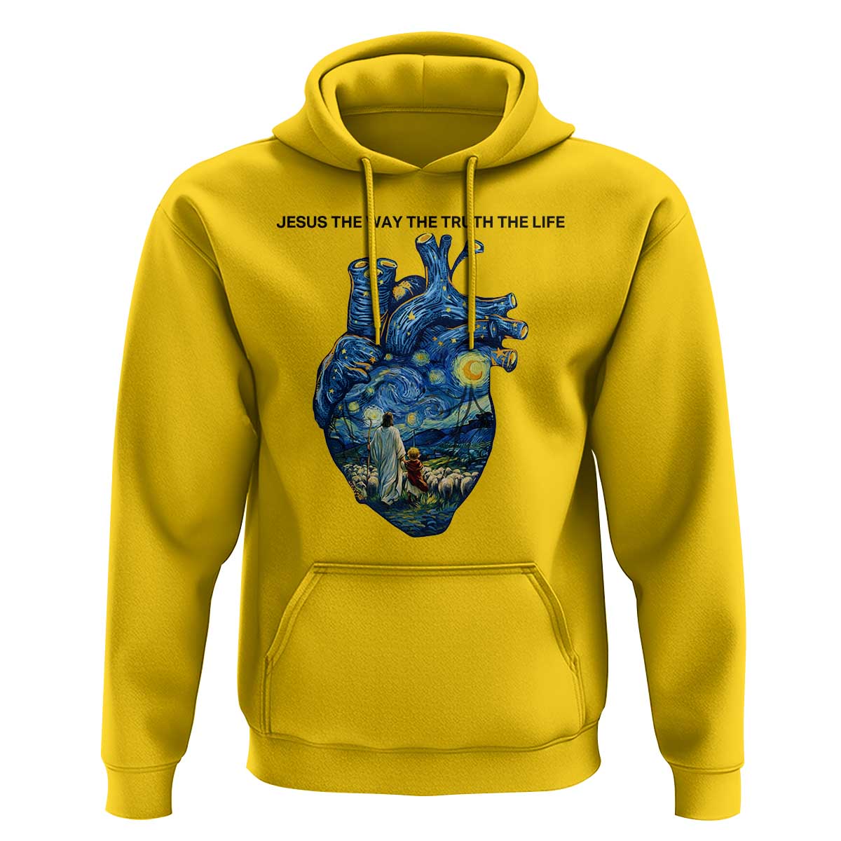 Jesus Christian Starry Night Hoodie The Way The Truth The Life - Wonder Print Shop
