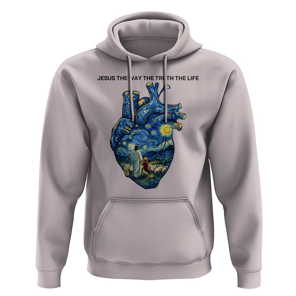 Jesus Christian Starry Night Hoodie The Way The Truth The Life - Wonder Print Shop