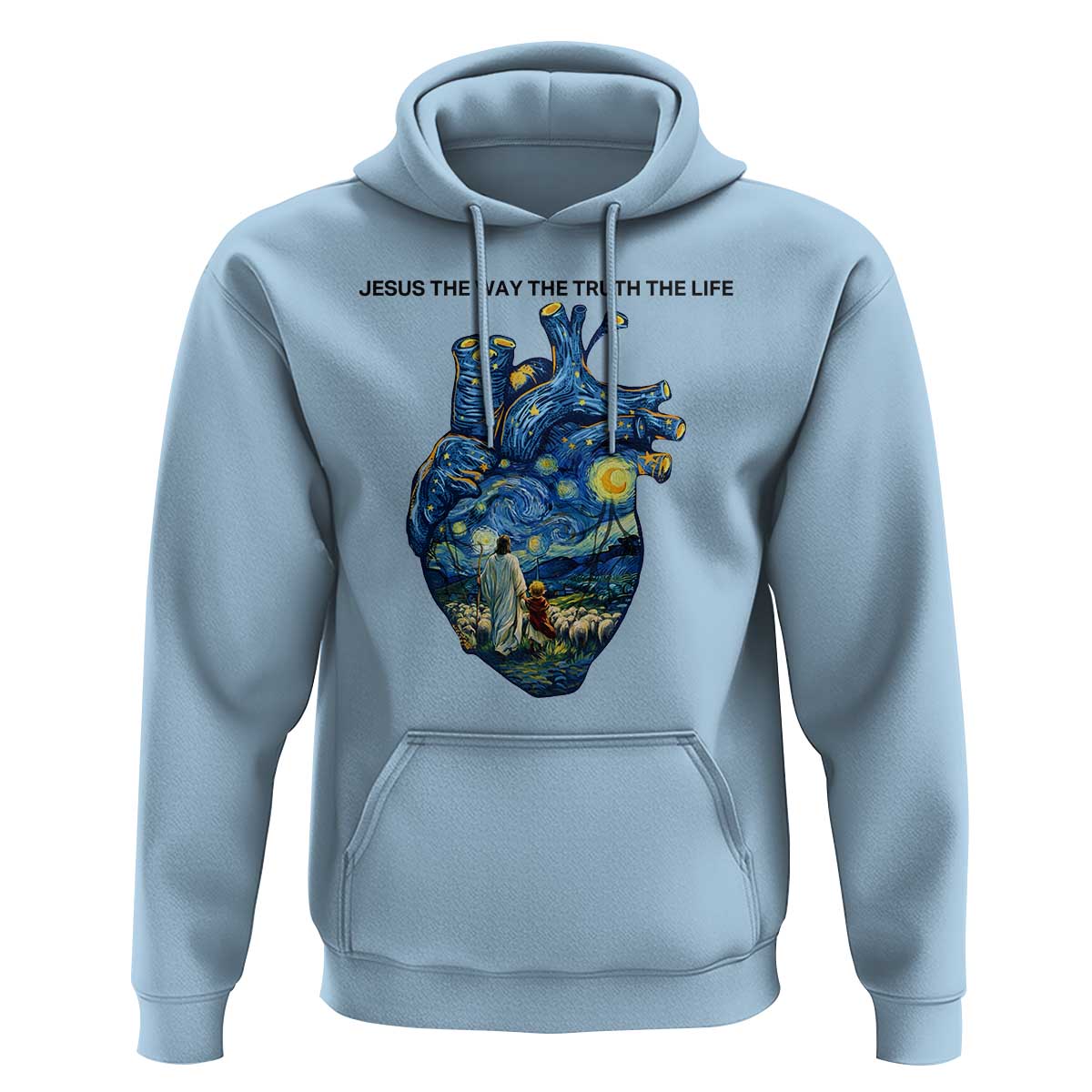 Jesus Christian Starry Night Hoodie The Way The Truth The Life - Wonder Print Shop