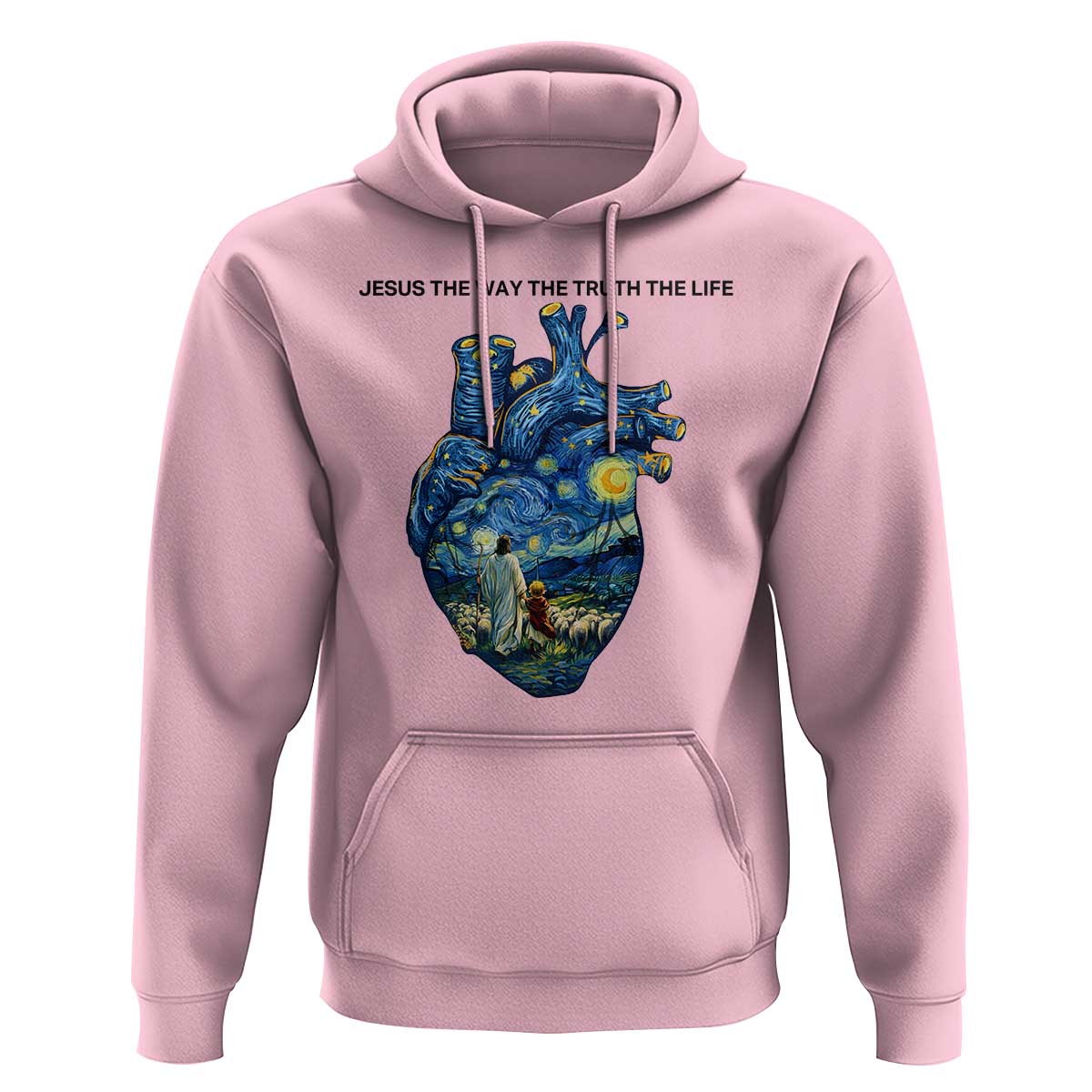 Jesus Christian Starry Night Hoodie The Way The Truth The Life - Wonder Print Shop