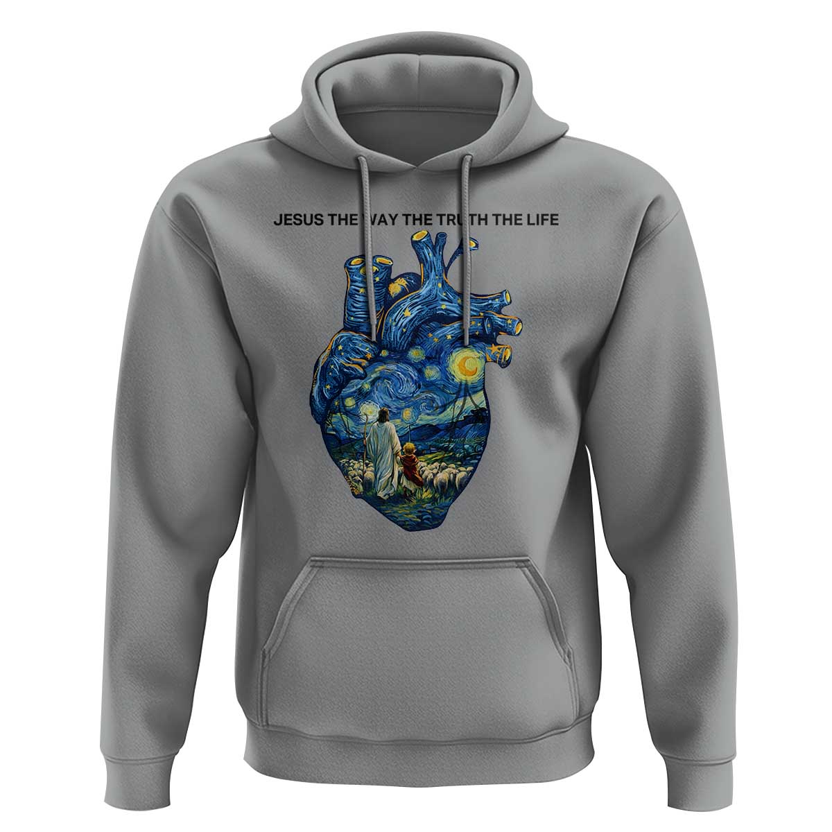 Jesus Christian Starry Night Hoodie The Way The Truth The Life - Wonder Print Shop