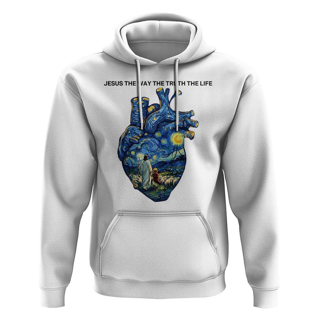 Jesus Christian Starry Night Hoodie The Way The Truth The Life - Wonder Print Shop