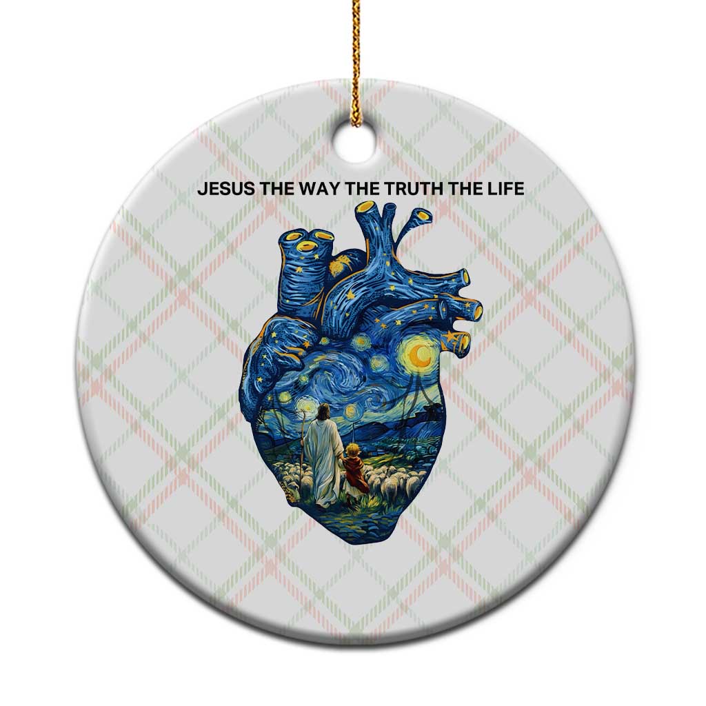 Jesus Christian Starry Night Ceramic Ornament The Way The Truth The Life - Wonder Print Shop