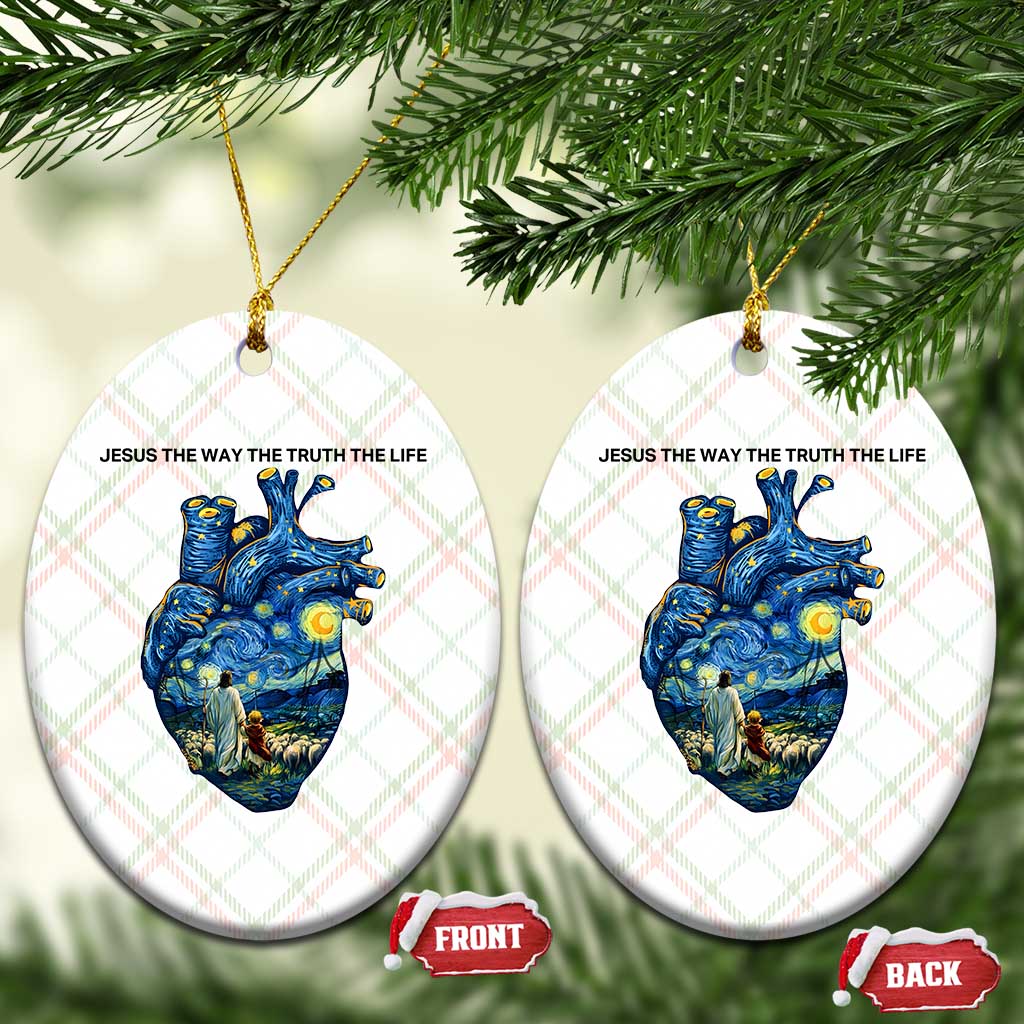 Jesus Christian Starry Night Ceramic Ornament The Way The Truth The Life - Wonder Print Shop