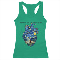 Jesus Christian Starry Night Racerback Tank Top The Way The Truth The Life - Wonder Print Shop
