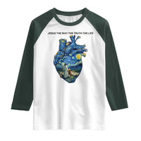 Jesus Christian Starry Night Raglan Shirt The Way The Truth The Life - Wonder Print Shop
