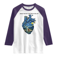 Jesus Christian Starry Night Raglan Shirt The Way The Truth The Life - Wonder Print Shop