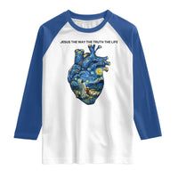 Jesus Christian Starry Night Raglan Shirt The Way The Truth The Life - Wonder Print Shop