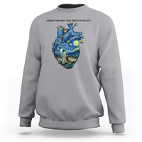 Jesus Christian Starry Night Sweatshirt The Way The Truth The Life - Wonder Print Shop