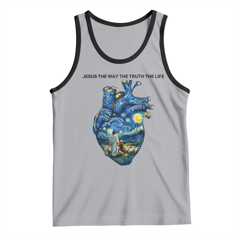 Jesus Christian Starry Night Tank Top The Way The Truth The Life - Wonder Print Shop
