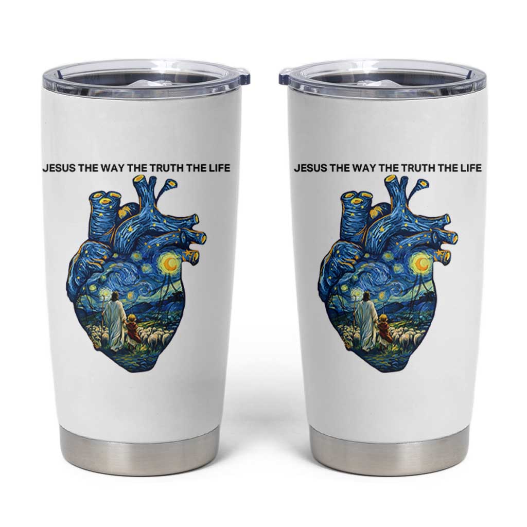 Jesus Christian Starry Night Tumbler Cup The Way The Truth The Life - Wonder Print Shop