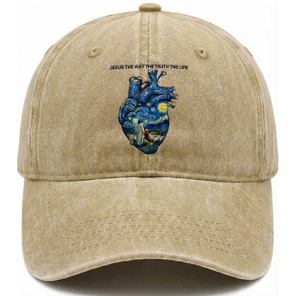 Jesus Christian Starry Night Washed Cotton Baseball Cap The Way The Truth The Life