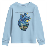 Jesus Christian Starry Night Youth Sweatshirt The Way The Truth The Life - Wonder Print Shop