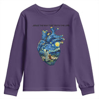 Jesus Christian Starry Night Youth Sweatshirt The Way The Truth The Life - Wonder Print Shop