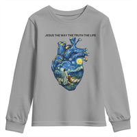 Jesus Christian Starry Night Youth Sweatshirt The Way The Truth The Life - Wonder Print Shop