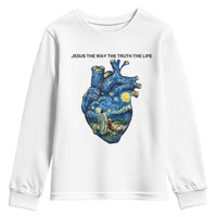 Jesus Christian Starry Night Youth Sweatshirt The Way The Truth The Life - Wonder Print Shop