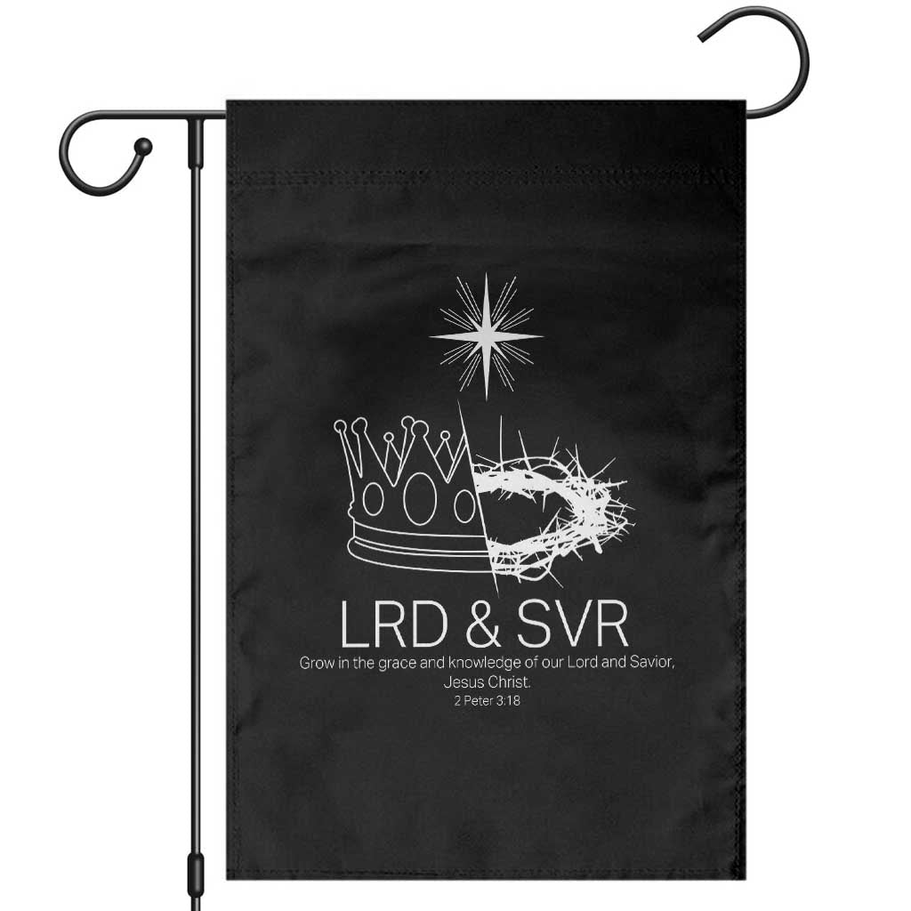 Jesus Christian Garden Flag Crown Thorn Monochrome LRD SVR Symbolic Religious - Wonder Print Shop