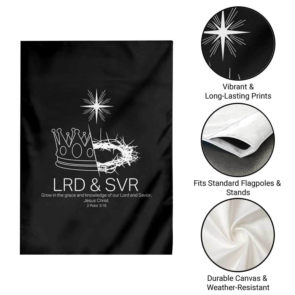 Jesus Christian Garden Flag Crown Thorn Monochrome LRD SVR Symbolic Religious - Wonder Print Shop