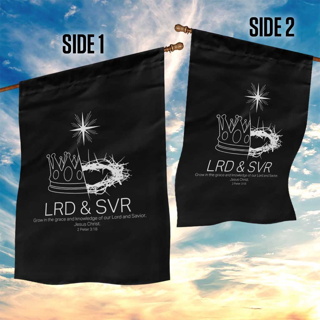 Jesus Christian Garden Flag Crown Thorn Monochrome LRD SVR Symbolic Religious - Wonder Print Shop