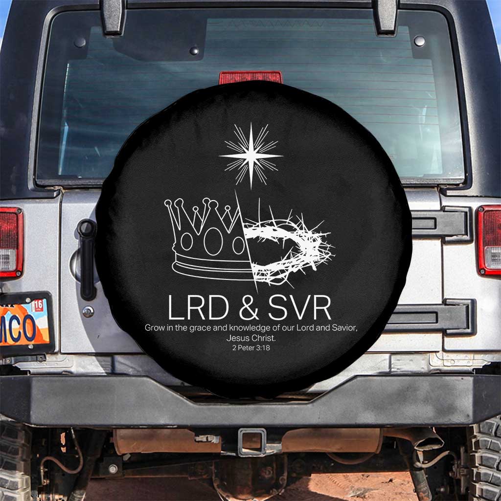 Jesus Christian Spare Tire Cover Crown Thorn Monochrome LRD SVR Symbolic Religious - Wonder Print Shop