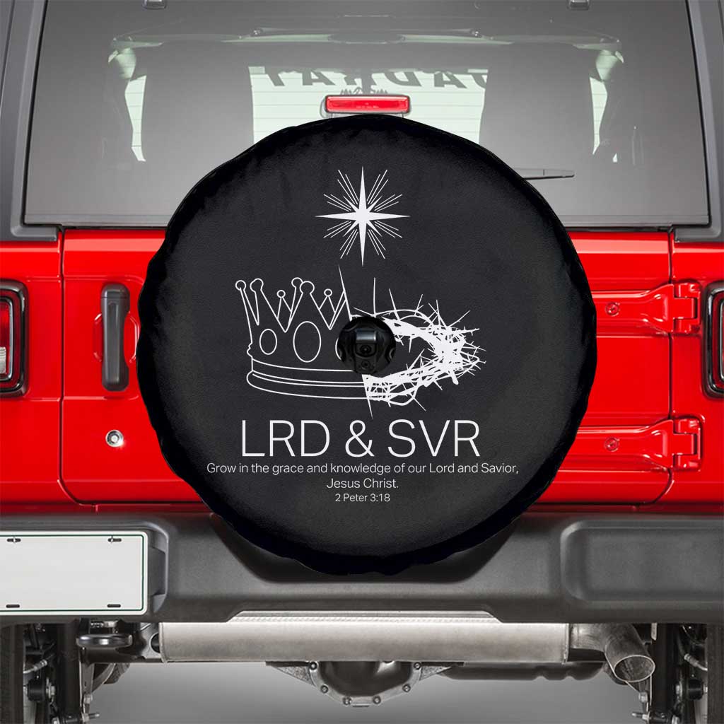Jesus Christian Spare Tire Cover Crown Thorn Monochrome LRD SVR Symbolic Religious - Wonder Print Shop