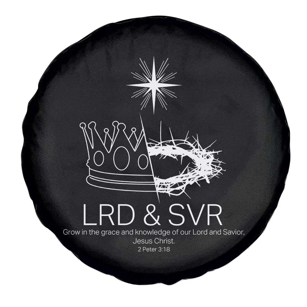 Jesus Christian Spare Tire Cover Crown Thorn Monochrome LRD SVR Symbolic Religious - Wonder Print Shop