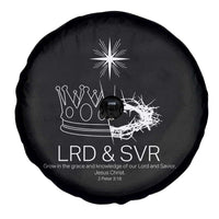 Jesus Christian Spare Tire Cover Crown Thorn Monochrome LRD SVR Symbolic Religious - Wonder Print Shop