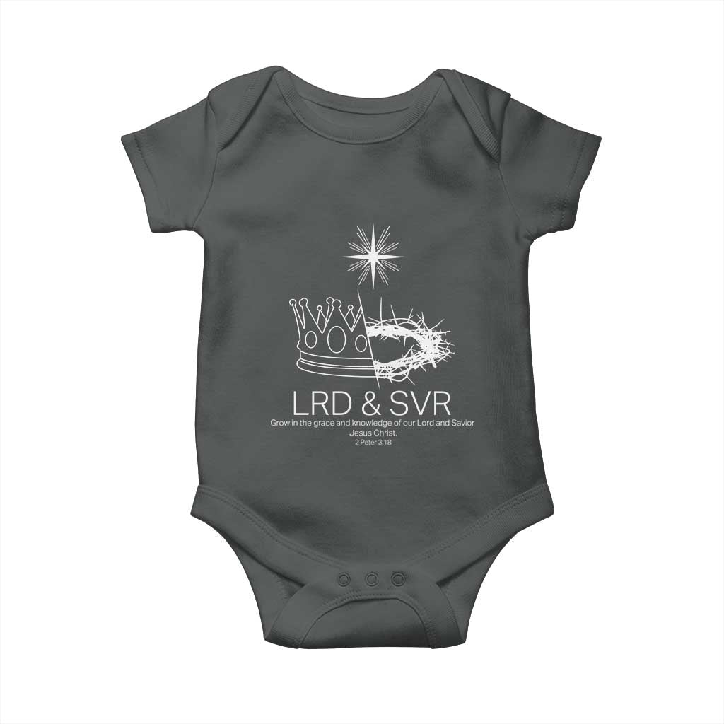 Jesus Christian Baby Onesie Crown Thorn Monochrome LRD SVR Symbolic Religious - Wonder Print Shop